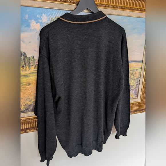 Raffi Charcoal Polo Sweater - Picture 2 of 4
